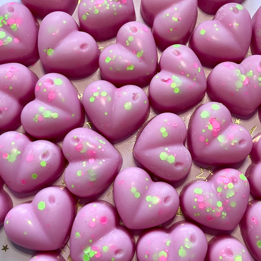 Strawberry, Lime Basil ~ Pack of 5 Heart Shaped Wax Melts